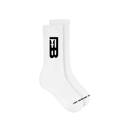 BB WHITE LOGO SOCKS
