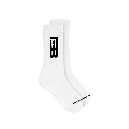 BB WHITE LOGO SOCKS